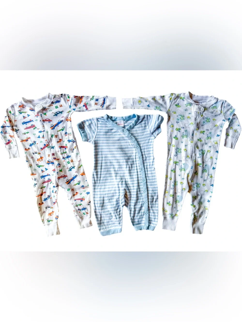 Hanna Andersson Lot of 3 Size 70 Organic Cotton Sleepers Romper 9-18 Mos Vintage